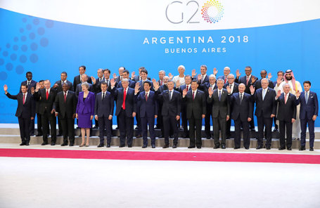 Участники саммита G20 в Буэнос-Айресе, Аргентина.