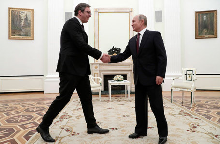 Александр Вучич и Владимир Путин.