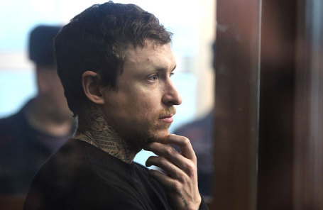 Футболист Павел Мамаев на рассмотрении ходатайства следствия о продлении ареста в Тверском суде, 6 февраля 2019 года.