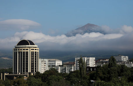 Вид на Пятигорск и гору Бештау.