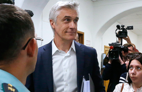 Майкл Калви во время рассмотрения ходатайства о продлении срока домашнего ареста в Басманном суде в Москве.