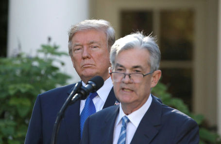 Дональд Трамп и Джером Пауэлл.