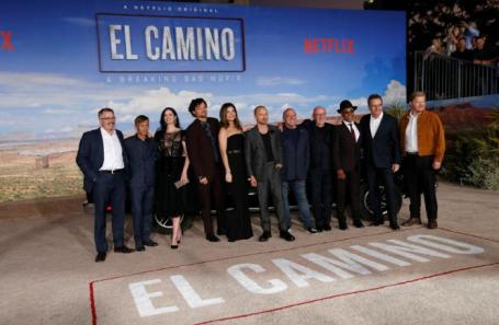 Винс Гиллиган и актеры на премьере El Camino в Лос-Анджелесе