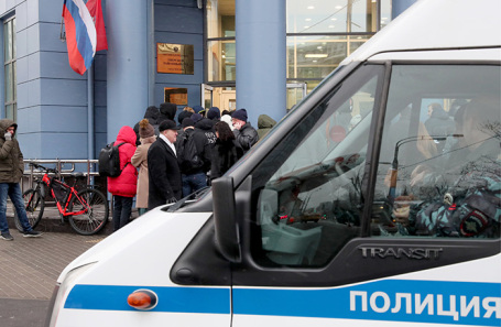 Эвакуация Тверского суда в Москве.