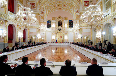Встреча президента России Владимира Путина с представителями российских деловых кругов в Кремле.