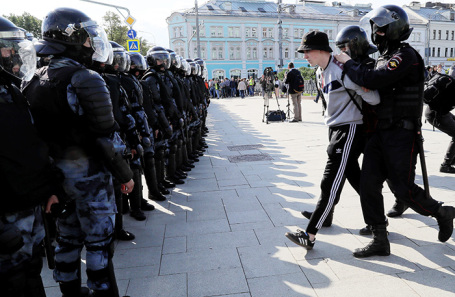 Акция протеста в Москве, 3 августа 2019 года.