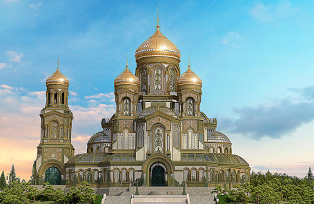3D-макет главного храма Вооруженных сил России в Подмосковье.