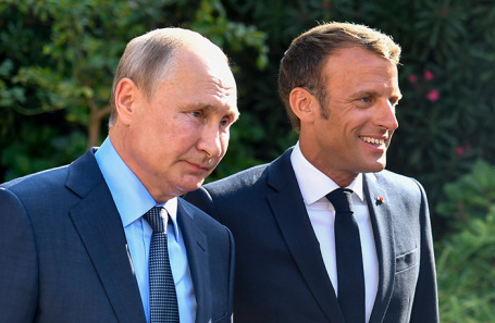 Владимир Путин и Эммануэль Макрон.