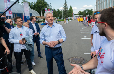 Сергей Собянин на спортивном празднике в «Лужниках».