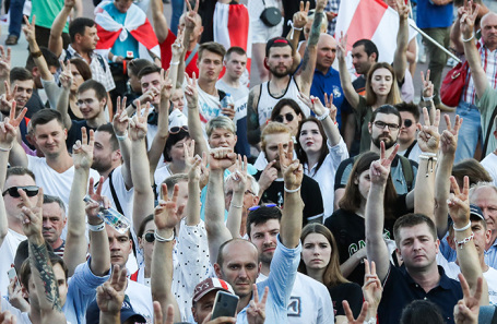 Акция протеста сторонников оппозиции в Минске.