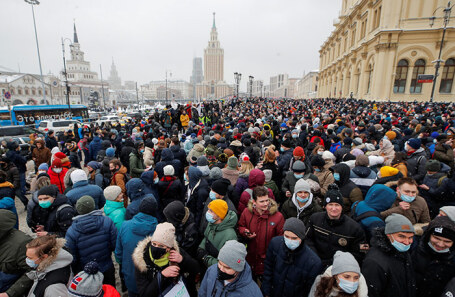Митинг в поддержку Навального в Москве.