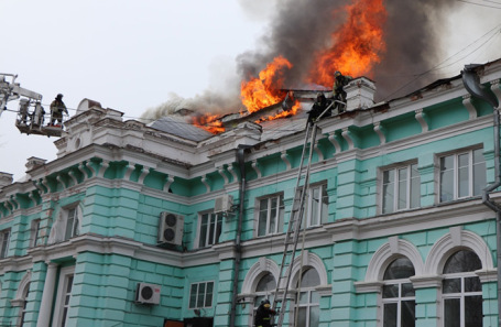 Пожар в клинике кардиохирургии Амурской государственной медицинской академии.