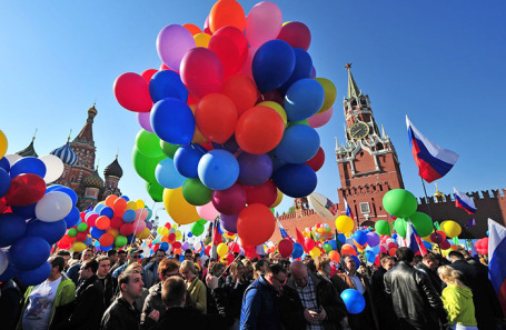 Первомайские гулянья на Красной площади.