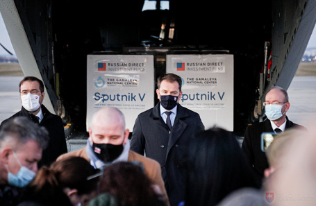 Партия «Спутник V» в аэропорту «Кошице», Словакия.