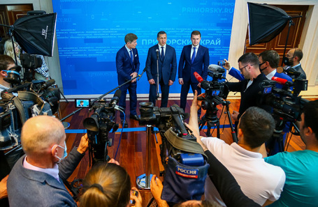 Пресс-конференция по вопросам подготовки и проведения форума во Владивостоке. Май, 2021 года.