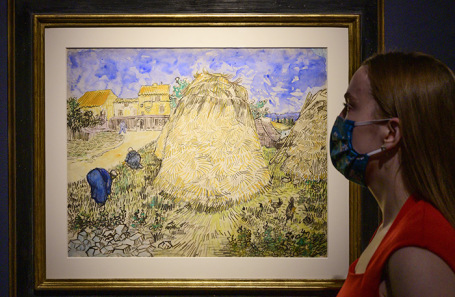 «Стога пшеницы» на продукционном показе Christie’s в Лондоне.