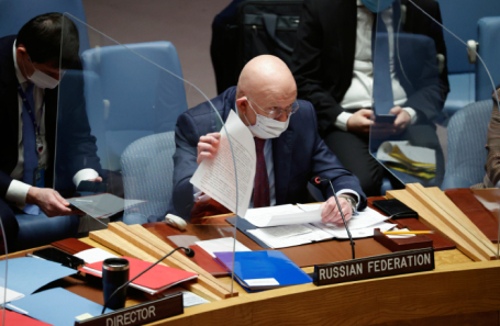 Постпред России при ООН Василий Небензя на заседании Совета безопасности ООН по ситуации вокруг Украины