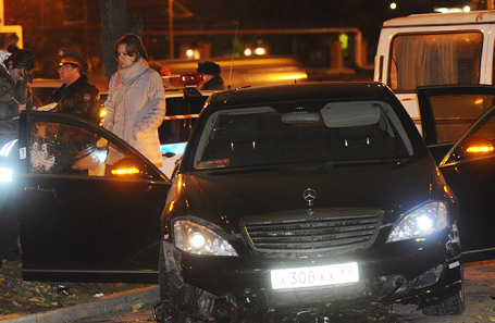 На месте убийства Шабтая Калмановича. 2 ноября 2009 года.