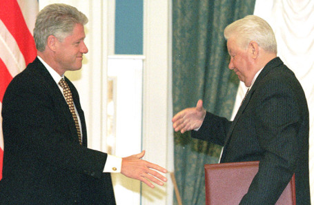 Билл Клинтон и Борис Ельцин. Архивное фото.