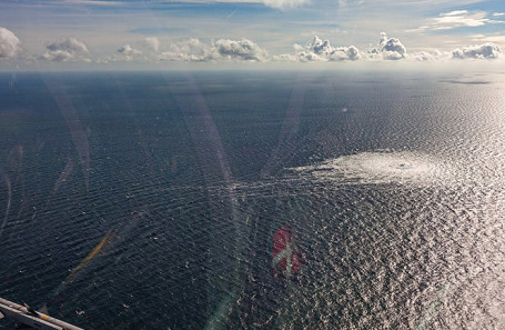 Место утечки у острова Борнхольм (Дания). Аэрофотосъемка.