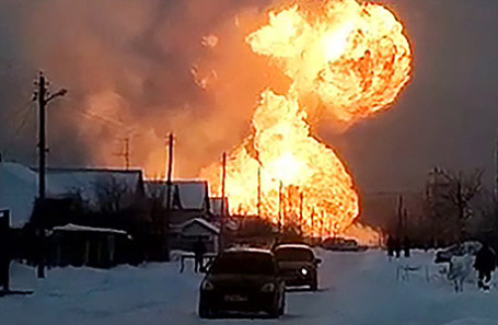 Пожар на газопроводе в Чувашии.
