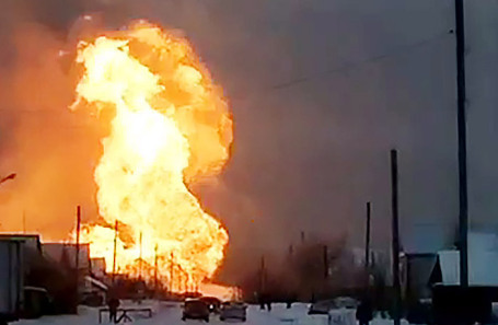 Пожар на газопроводе в Чувашии.