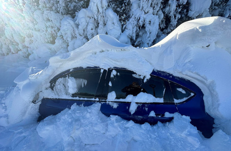 Последствия метели в Северной Дакоте.