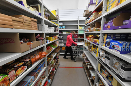 Работа сервиса доставки продуктов.