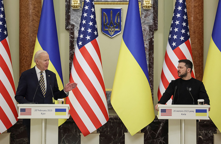 Президент США Джо Байден и президент Украины Владимир Зеленский в Киеве.