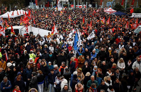 Шестой национальный день протеста во Франции против пенсионной реформы.