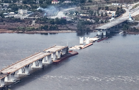  Обстановка в районе Антоновского моста в Херсонской области.
