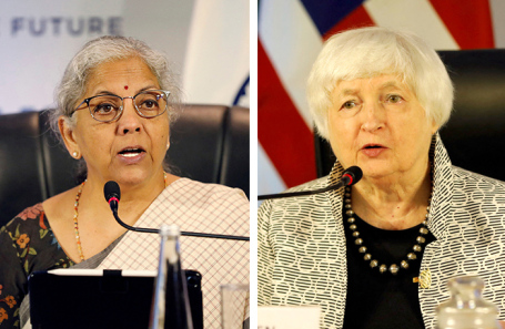 Нирмала Ситхараман и Джанет Йеллен (слева направо).