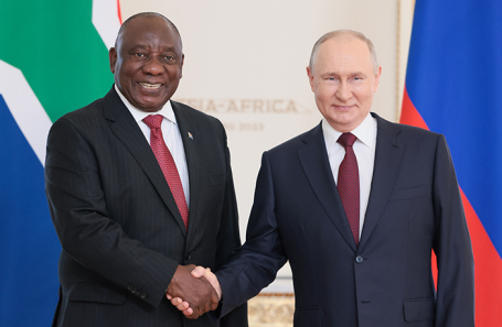 Сирил Рамафоса и Владимир Путин.