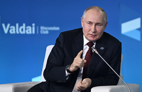 Президент России Владимир Путин на ежегодном заседании дискуссионного клуба «Валдай» в Сочи.
