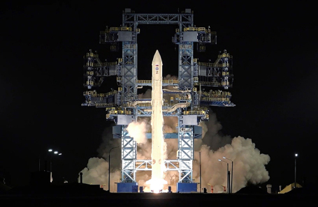 Запуск ракеты-носителя «Ангара -1.2» с космодрома Плесецк, 2022 год.