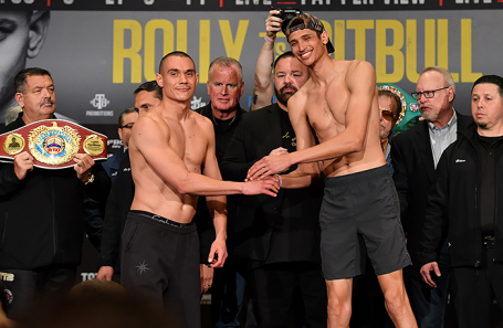 Боксеры Тим Цзю (слева) и Себастьян Фундора.