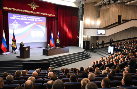 Владимир Путин на ежегодном расширенном заседании коллегии МВД.