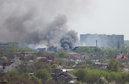 Последствия обстрела Луганска.