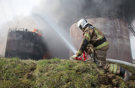 Ликвидация пожара на месте происшествия.