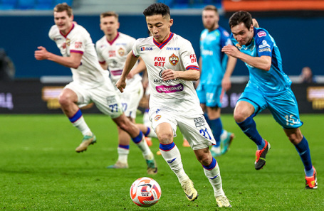 Эпизод матча «Зенит» (Санкт-Петербург) — ЦСКА (Москва).