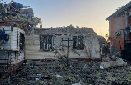 Последствия обстрела города Суджа в Курской области.