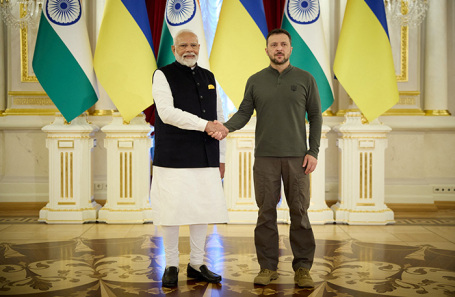 Нарендра Моди и Владимир Зеленский. 