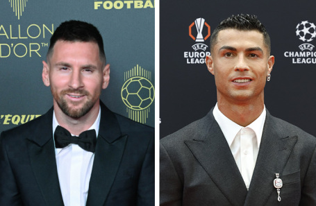 Лионель Месси и Криштиану Роналду (справа).