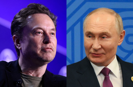 Илон Маск и Владимир Путин (слева направо).