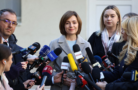 Действующий президент Молдавии и кандидат в президенты Мария Санди. 