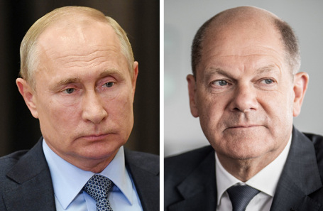 Владимир Путин. Олаф Шольц.