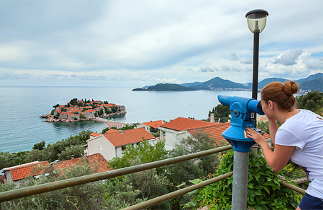 Вид на Свети-Стефан, Будва, Черногория.