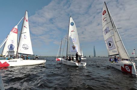 Яхты в акватории Финского залива.