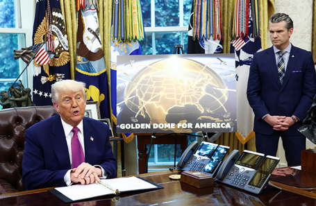 Президент США Дональд Трамп делает заявление относительно системы противоракетной обороны «Золотой купол».