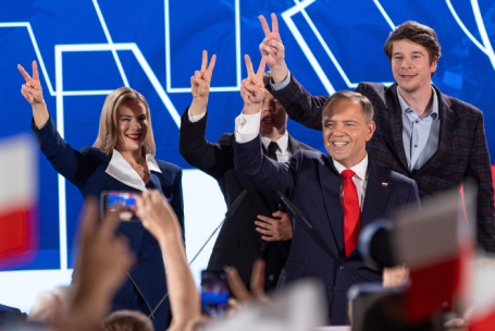 Кароль Навроцкий с супругой Мартой Навроцкой и детьми.